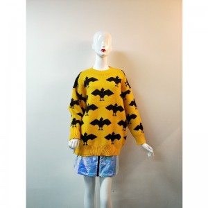 노란색 배꼽 숙녀 스웨터 RLWS0124F