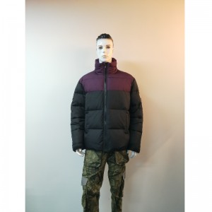 퍼플 \u0026 블랙 콘트라스트 남성 PUFFER JACKET RLMPC0023N