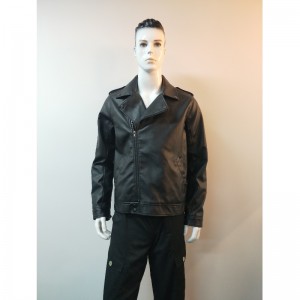 남성 블랙 PU 바이커 재킷 RLMPJ0001